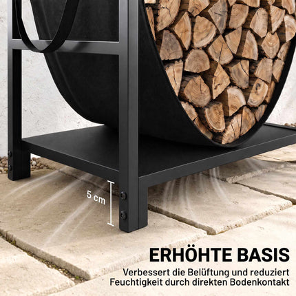 Firewood Rack with Canvas Carrier, 47.5 x 33 x 44 cm