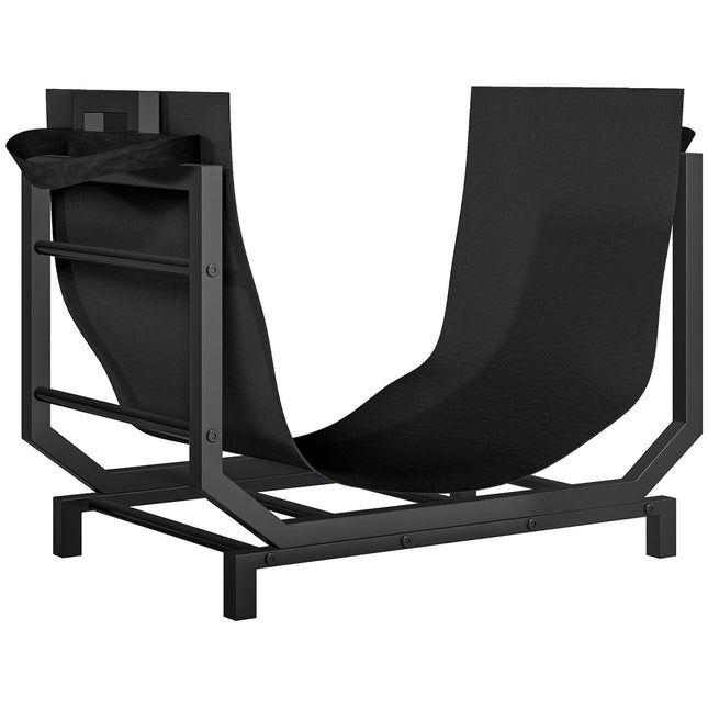 Firewood Rack with Carry Bag, Metal, 53x33x43 cm