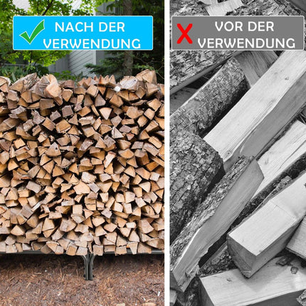 Firewood Rack with Waterproof Cover, Metal, 153x35.5x122.5 cm