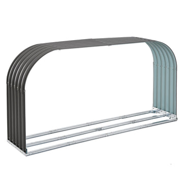 Wood rack in steel, gray - 208x46x112 cm, 0.85 m³ Storage