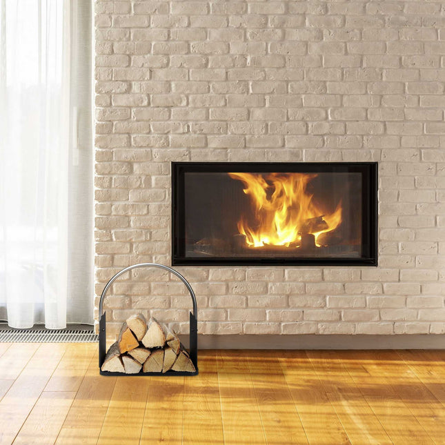 Firewood basket in black