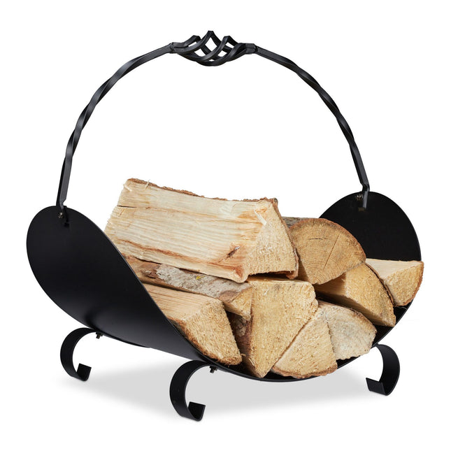 Firewood basket in black
