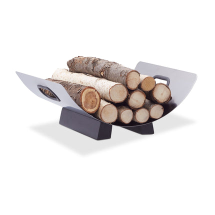 Firewood basket in stainless steel
