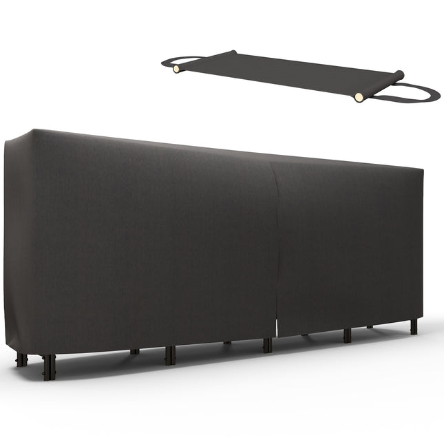 Firewood rack, 0.67 m³, with carrying bag & cover, metal frame, up to 200 kg, 240 x 36 x 99 cm, black