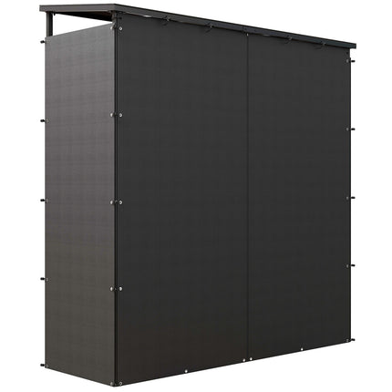 Brandhoutrek 185 x 62 x 184 cm brandhoutrek met waterdichte hoes, brandhoutrek voor buiten, binnen, tot 2000 kg, metaal, zwart