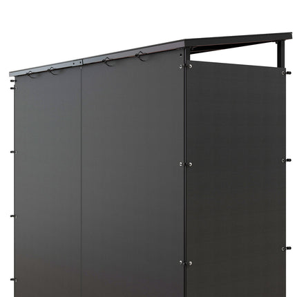 Brandhoutrek 185 x 62 x 184 cm brandhoutrek met waterdichte hoes, brandhoutrek voor buiten, binnen, tot 2000 kg, metaal, zwart