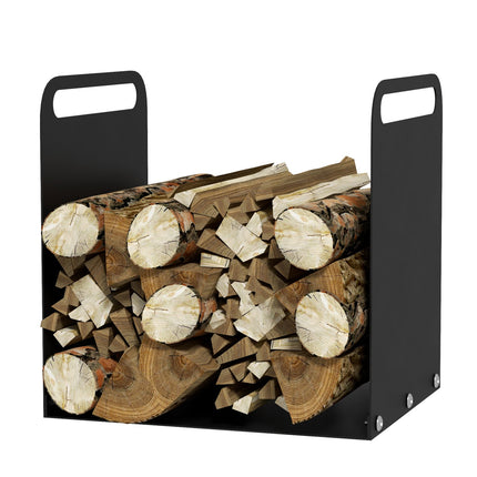 Steel firewood rack with handle - 36.5 x 30 x 36 cm, 30 kg capacity