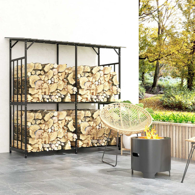 Outdoor wooden rack with lid - 1.17 m³, 100 kg capacity