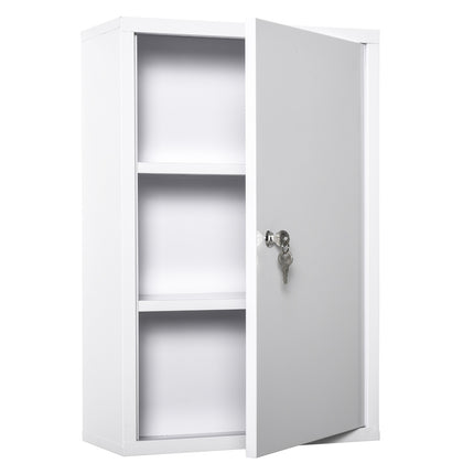 Lockable First Aid cabinet in steel, 3 compartments, 40x60 Cm