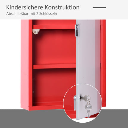 First aid medicine cabinet with lock, stainless steel
