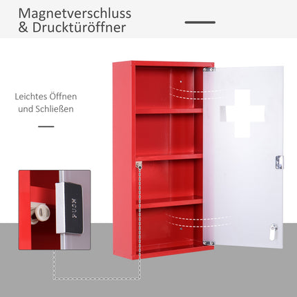First aid medicine cabinet with lock, stainless steel