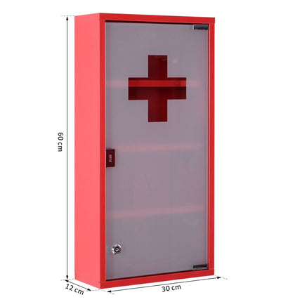 First aid medicine cabinet with lock, stainless steel