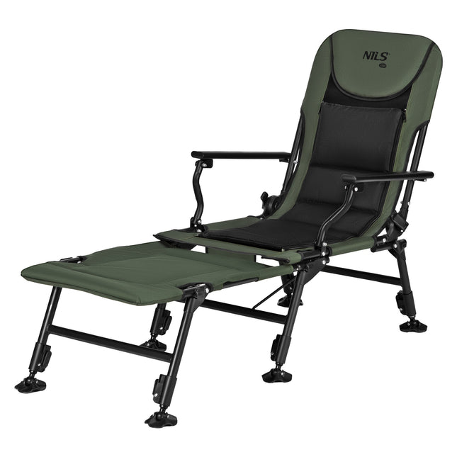 Fishing Chair With Footrest, Adjustable Backrest, 180 kg