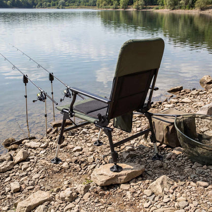 Fishing Chair With Footrest, Adjustable Backrest, 180 kg