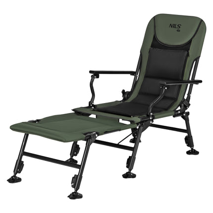 Fishing Chair With Footrest, Adjustable Backrest, 180 kg