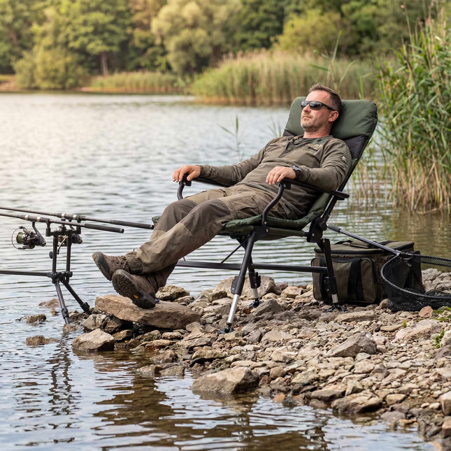 Fishing Chair With Reclining Backrest, 180 kg Steel Frame