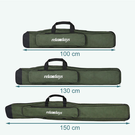 Fishing Rod Bag, 5 Compartments, Green, 100 cm