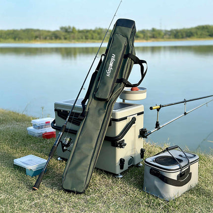 Fishing Rod Bag, 5 Compartments, Green, 130 cm