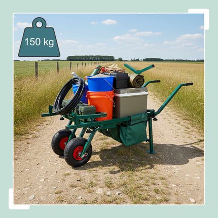 Fishing Trolley with Bag – Metal Frame, Pneumatic Tyres
