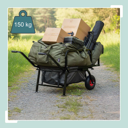 Fishing Trolley with Bag – Metal Frame, Pneumatic Tyres