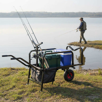 Fishing Trolley with Bag – Metal, Pneumatic Tyres