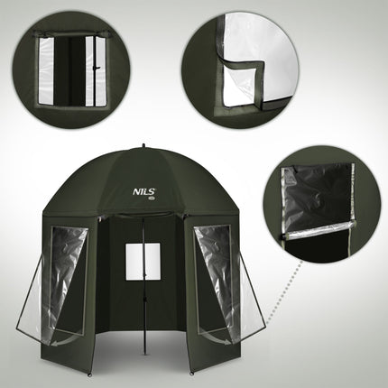 Fishing Umbrella Shelter, 250 cm, Waterproof, Windows