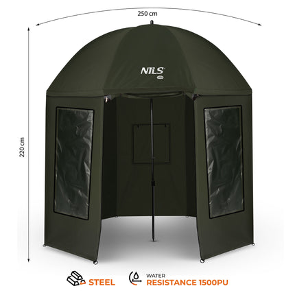 Fishing Umbrella Shelter, 250 cm, Waterproof, Windows