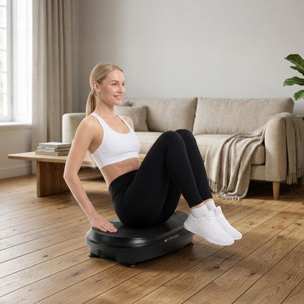 FitPulse Vibration Plate with Resistance Bands and Remote, 120 Speeds
