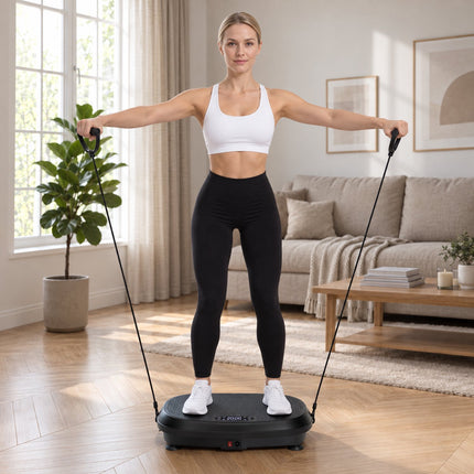 FitPulse Vibration Plate with Resistance Bands and Remote, 120 Speeds