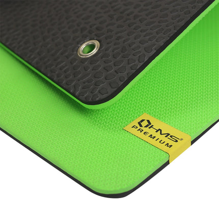 Fitness Mat, Green-Black, Non-Slip, 6mm Thick