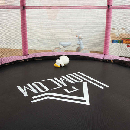 Training trampoline for children with safety net, pink, 45 kg limit