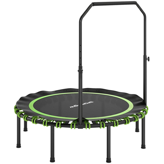 Fitness Trampoline with Adjustable Handle, Indoor/Outdoor, Green