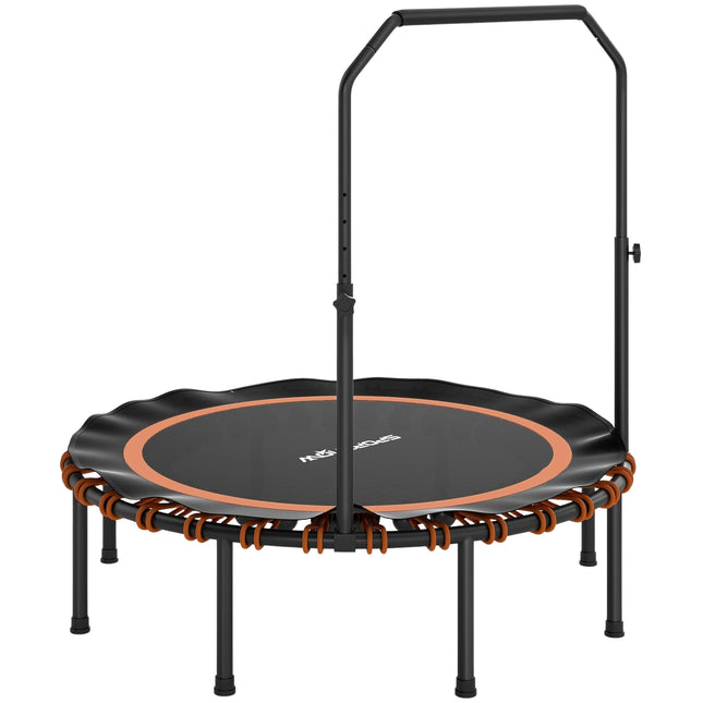Fitness Trampoline with Adjustable Handle, Indoor/Outdoor, Orange
