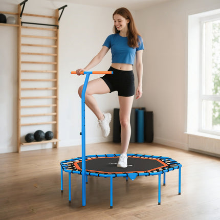 Fitness Trampoline with Adjustable Handle, Steel, Indoor Use