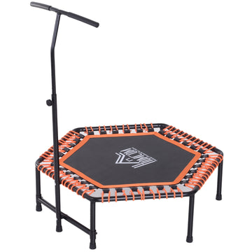 Fitness trampoline for yoga, steel frame, black and orange
