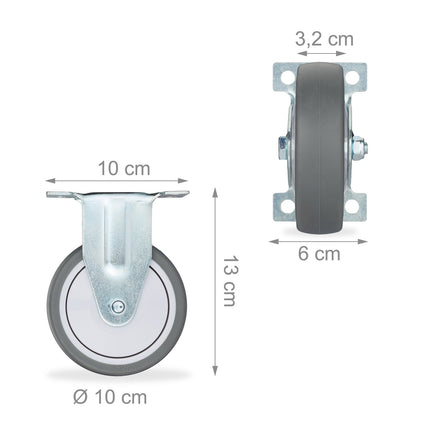 Fixed wheels, 4-pack