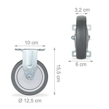 Fixed wheels, 4-pack