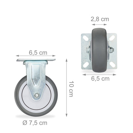 Fixed wheels, 4-pack