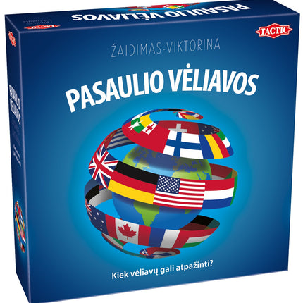 Flags Around the World Board Game in Lithuanian Language
