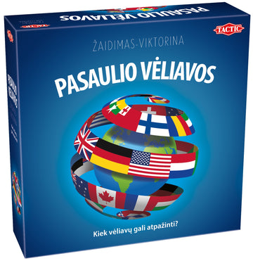 Flags Around the World Board Game in Lithuanian Language