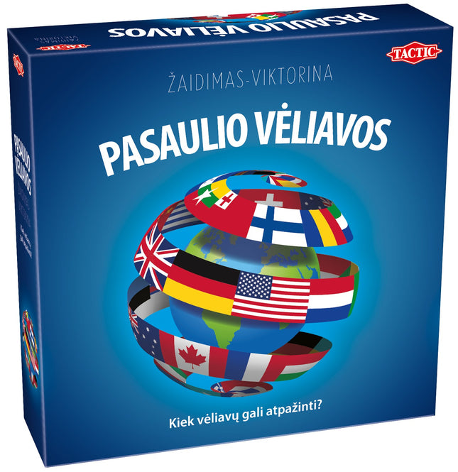 Flags Around the World Board Game in Lithuanian Language