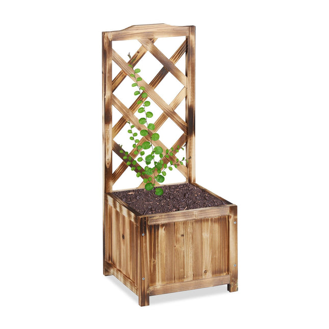 Flamed Planter Box with Trellis