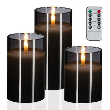 Flameless LED Candles Set with Remote, Real Wax