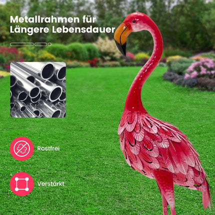 Flamingo Garden Statues Set, Metal, 2 Pieces, 89 cm