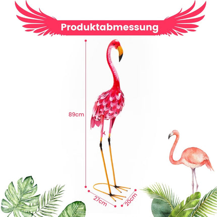 Flamingo Garden Statues Set, Metal, 2 Pieces, 89 cm
