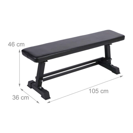 Flat Bench with Dumbbell Rack, Steel, Black, 300kg Capacity