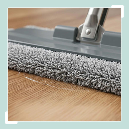 Flat Mop Set with 2-Chamber Bucket, Microfibre Pads