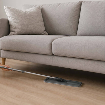 Flat Mop Set with 2-Chamber Bucket, Microfibre Pads
