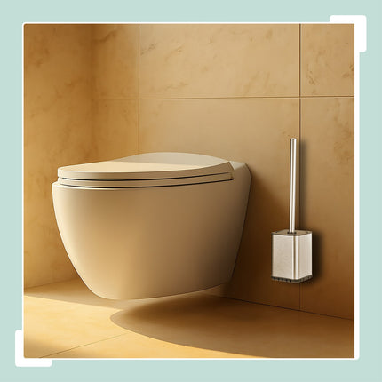 Flat Toilet Brush with Wall-Mount Holder