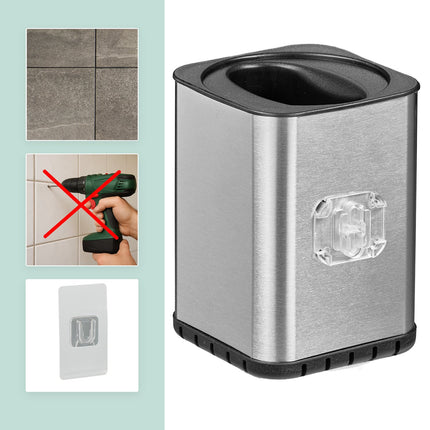 Flat Toilet Brush with Wall-Mount Holder